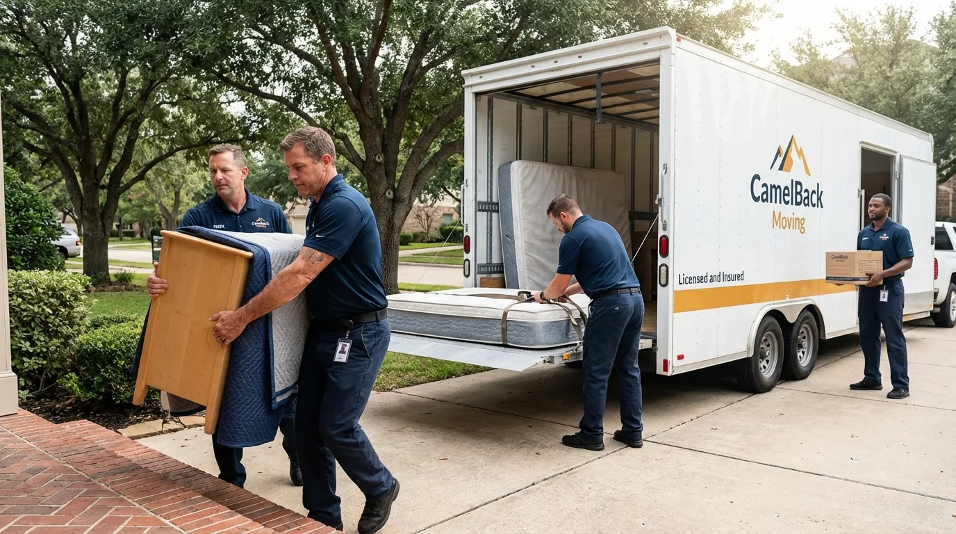 Crew loading residential truck for cross-state move from Stephens City, VA