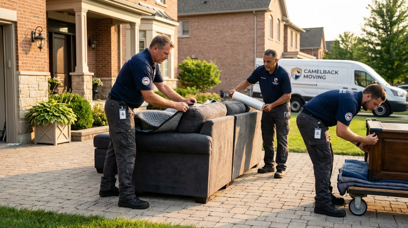 Large estate moving crew wrapping furniture in Stephens City, VA