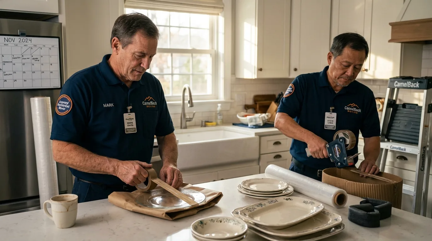 Professional crew packing kitchen dishware in Stephens City, VA